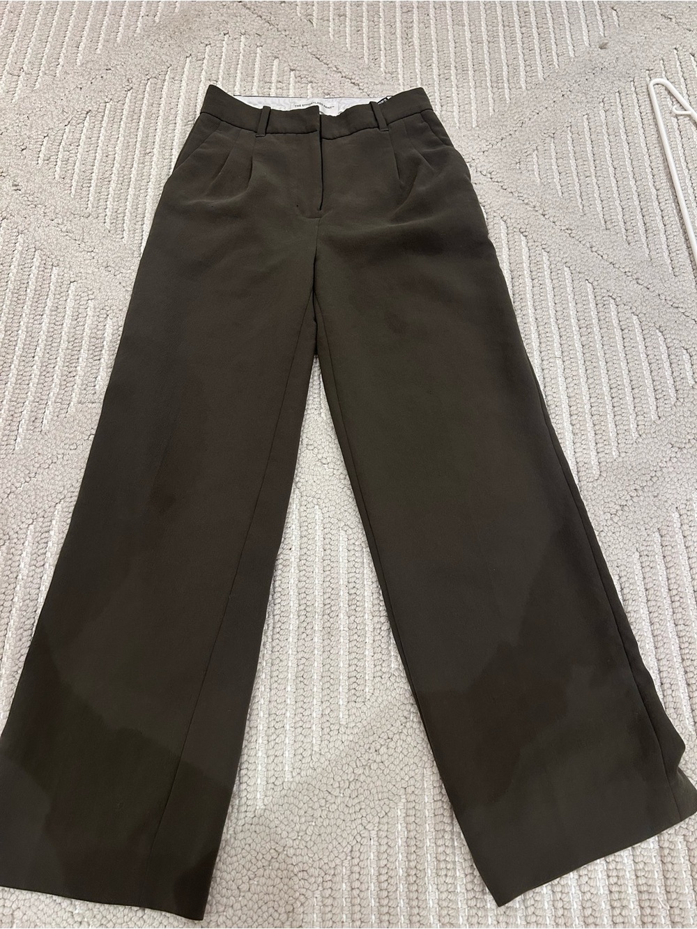 Aritzia Wide Leg Trousers in Dark Olive